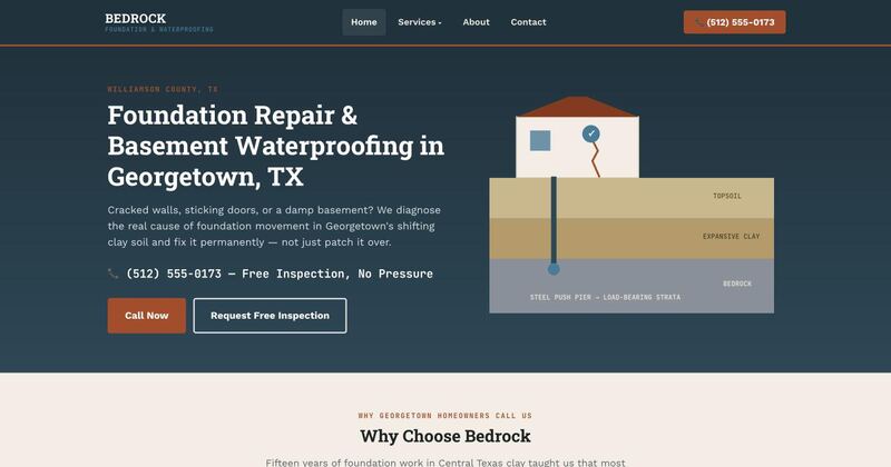 Bedrock Foundation and Waterproofing homepage