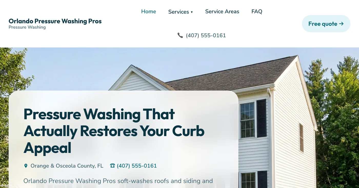 Orlando Pressure Washing Pros homepage