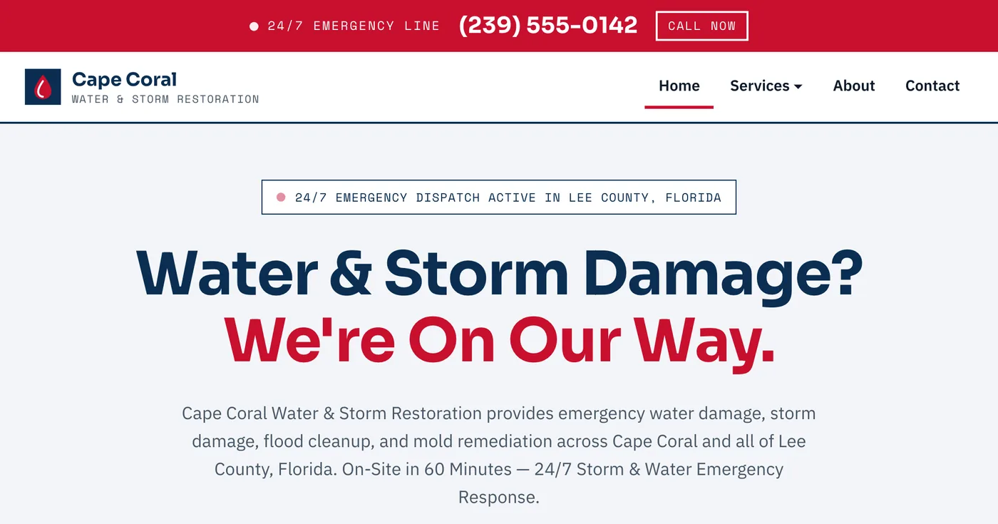 Cape Coral Water & Storm Restoration homepage