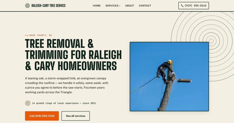 Triangle Tree Pros homepage
